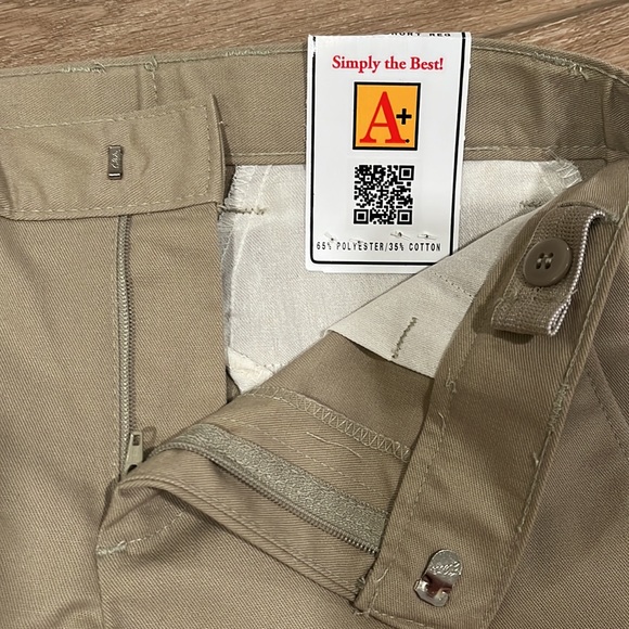 A+ School Apparel Boy’s Khaki Shorts School Uniform 7897R ~ NWT - Picture 3 of 4